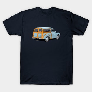 Morris Minor traveller in light blue T-Shirt